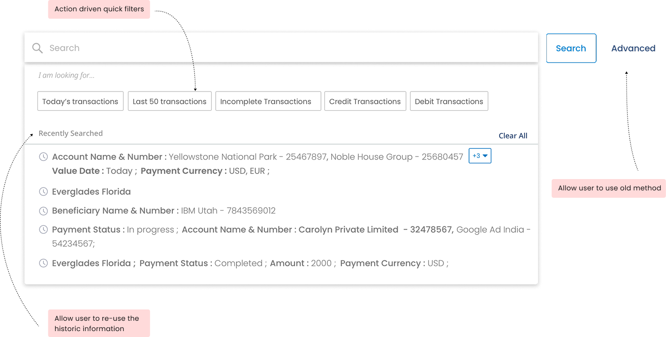 Search design screen 1