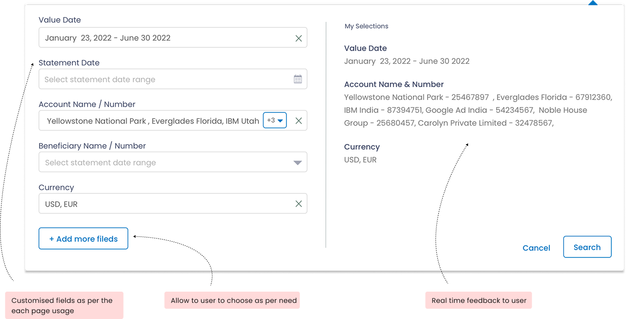 Search design screen 5