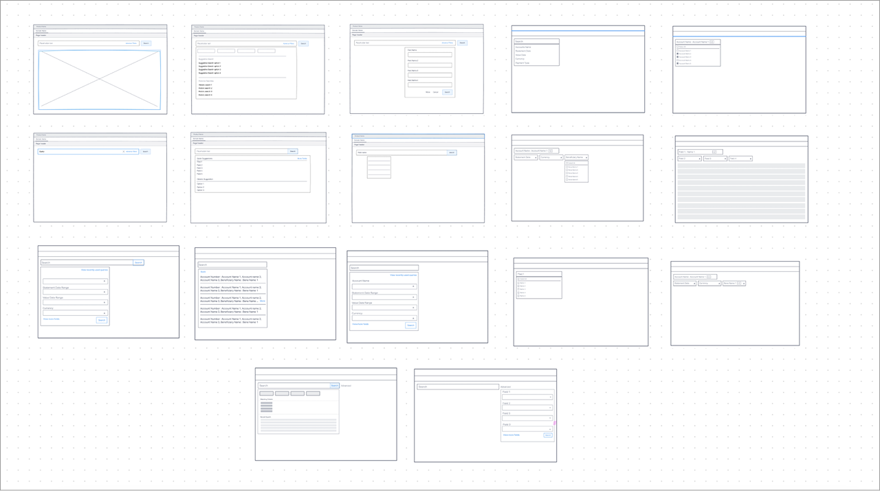 Search ideation sketches and concept directions